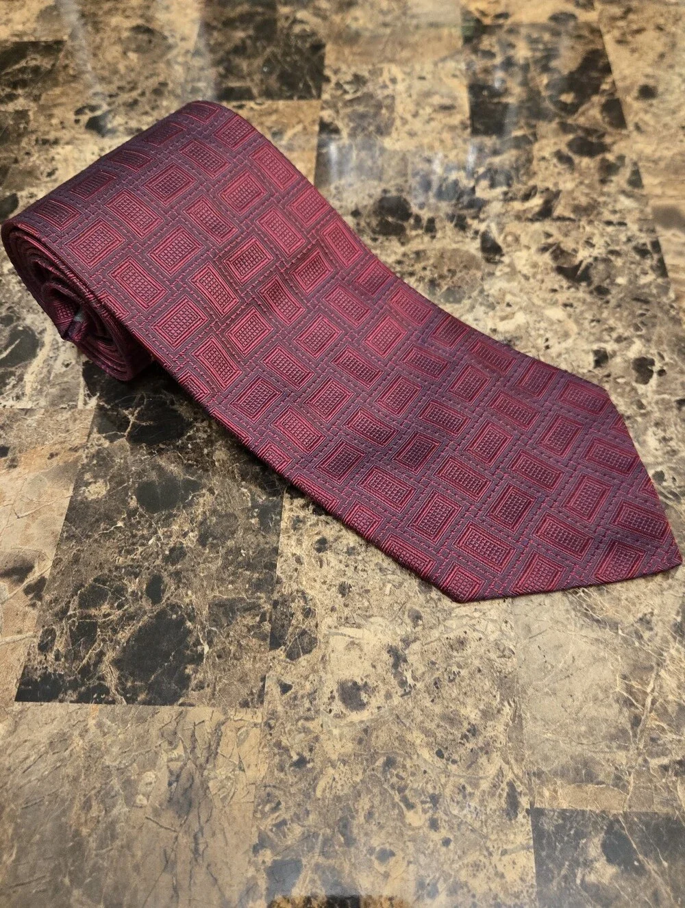 Brooks Brothers Makers Red Geometric Italian Silk Tie
